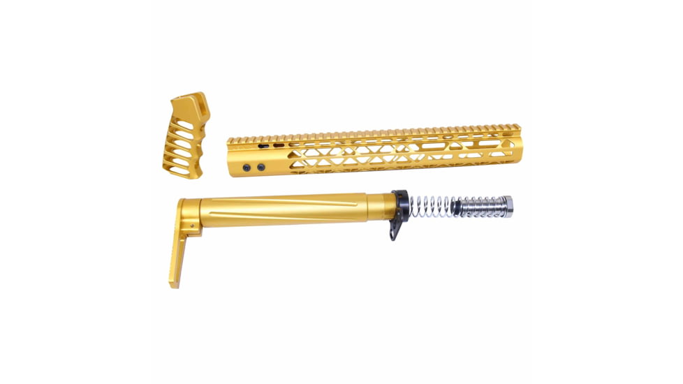 Guntec USA AR .308 AIR Lite Series Complete Furniture Set, Gold, AIRLITE-SET-308-GOLD