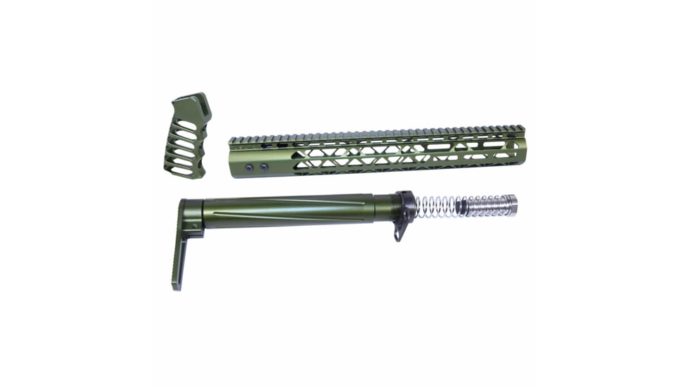 Guntec USA AR .308 AIR Lite Series Complete Furniture Set, Green, AIRLITE-SET-308-GREEN