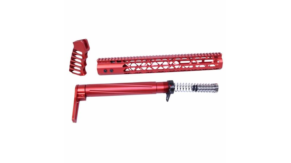Guntec USA AR .308 AIR Lite Series Complete Furniture Set, Red, AIRLITE-SET-308-RED