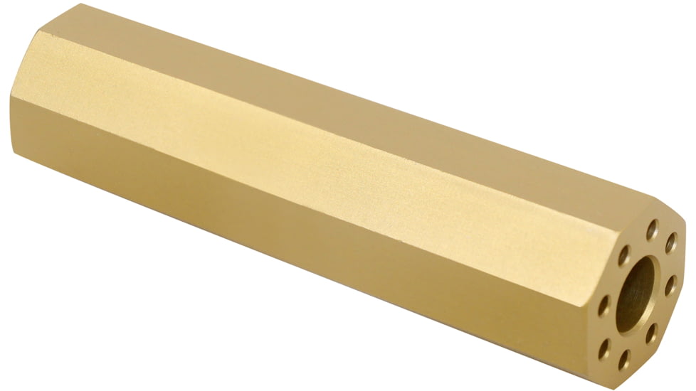 Guntec USA AR .308 Cal 4.5in Octagonal Fake Suppressor, Anodized Gold, 4.5FAKE-AR-OCTO-308-GOLD