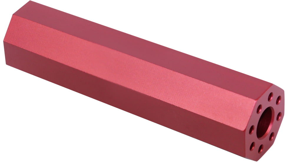 Guntec USA AR .308 Cal 4.5in Octagonal Fake Suppressor, Anodized Red, 4.5FAKE-AR-OCTO-308-RED