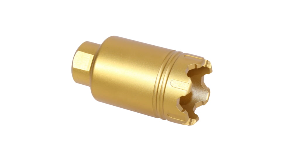 Guntec USA AR .308 Cal Micro Trident Flash Can With Glass Breaker, Anodized Gold, MCONE-FH-S-C-308-GOLD