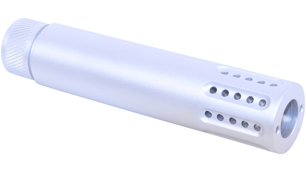 Guntec USA AR .308 Cal Slip Over Barrel Shroud with Multi Port Muzzle Brake, Unfinished/Raw, 1326-MB-P-308-R