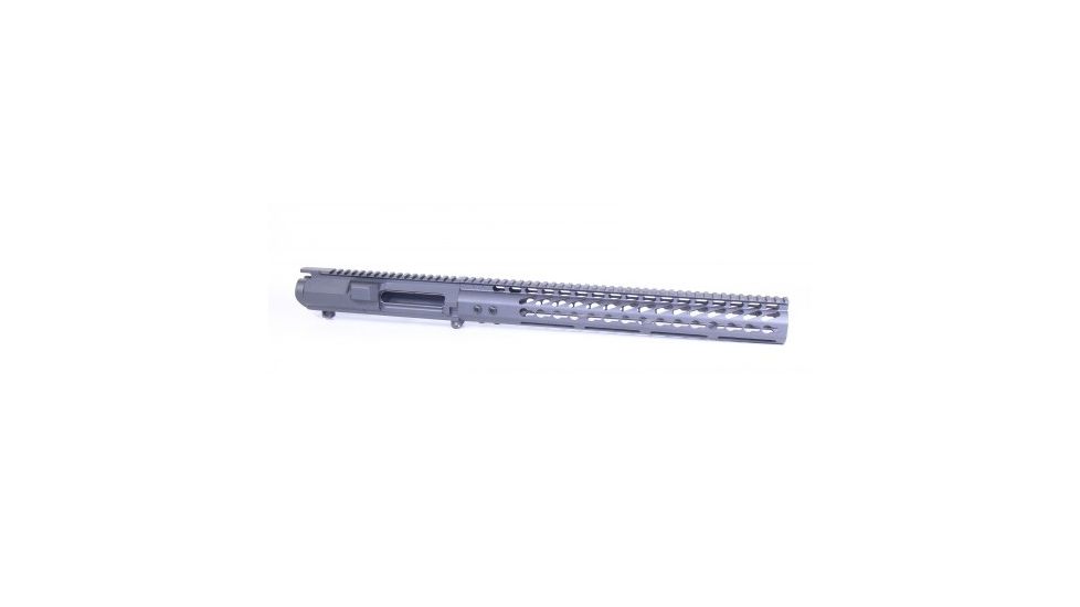 GUNTEC USA AR .308 Cal Stripped Billet Upper Receiver &amp; 15in Ultralight Series Keymod Handguard Combo Set, Sniper Grey, GT-UPPER-SET-SG-15JK-308