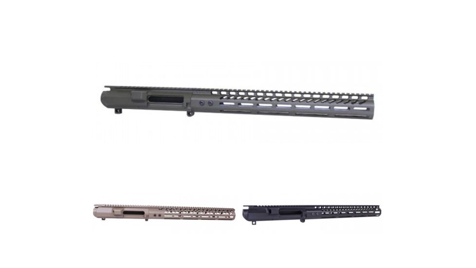 GUNTEC USA AR .308 Cal Stripped Billet Upper Receiver &amp; 15in Ultralight Series M-LOK Handguard Combo Set