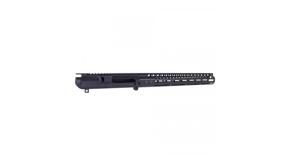 GUNTEC USA Ar .308 Cal Stripped Billet Upper Receiver &amp; 15in Ultralight Series M-Lok Handguard Combo Set, Black GT-UPPER-SET-BLK-15MLK-308