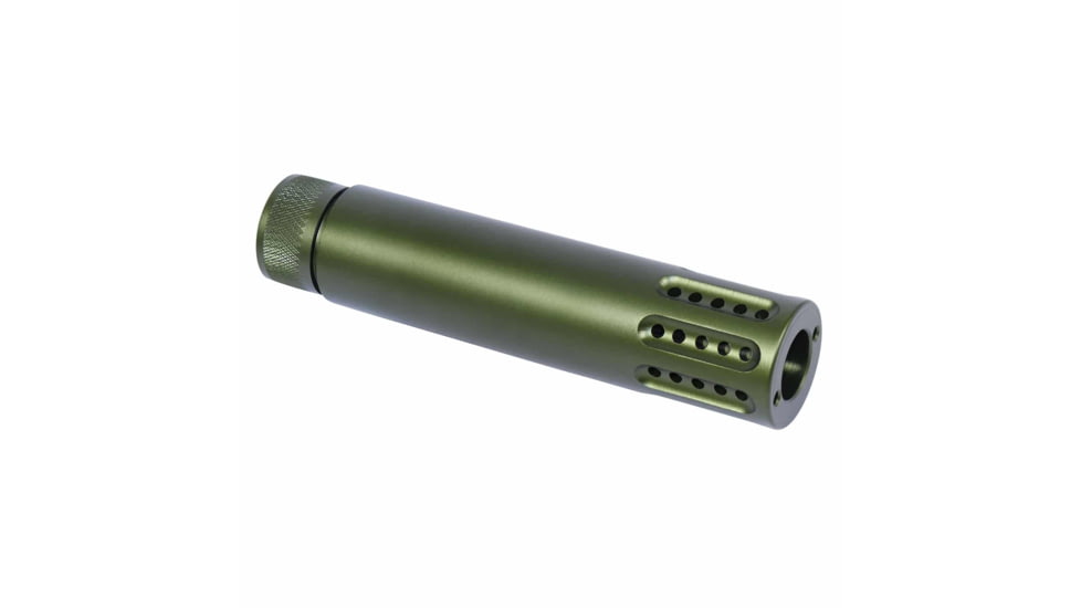 Guntec USA AR .308 Slip Over Barrel Shroud w/Multi Port Muzzle Brake, Green, 1326-MB-P-308-GREEN