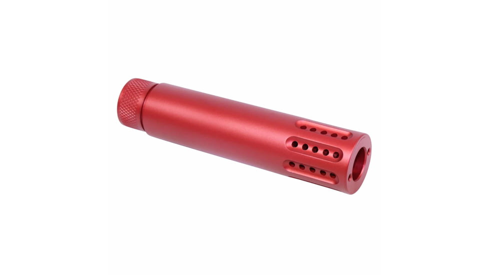 Guntec USA AR .308 Slip Over Barrel Shroud w/Multi Port Muzzle Brake, Red, 1326-MB-P-308-RED