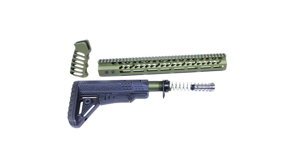 Guntec USA AR .308 Ultralight Series Complete Furniture Set, Green, ULTRA-SET-308-GREEN