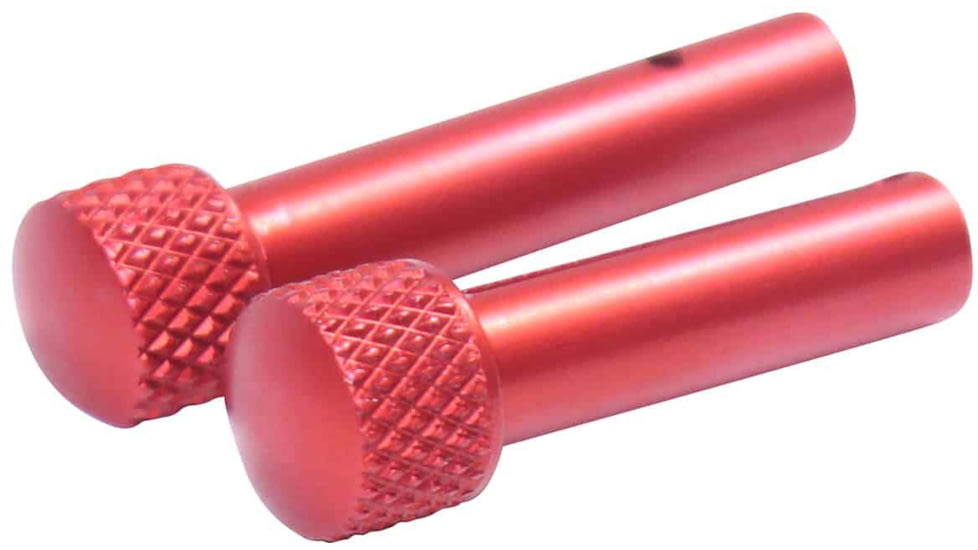 Guntec USA AR 5.56 Cal Extended Takedown Pin Set, Gen 2, Anodized Red, TDP-SET-G2-RED