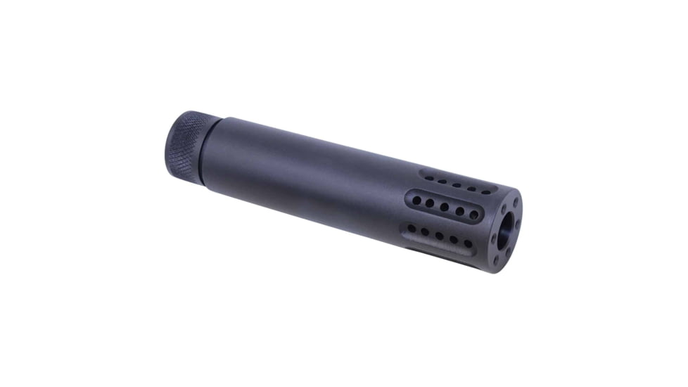 Guntec USA AR 9mm Slip Over Barrel Shroud w/Multi Port Muzzle Brake, Black, 1326-MB-P-9