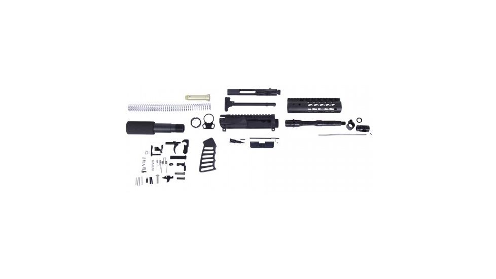 GUNTEC USA AR15 5.56 Cal Complete Ultralight Series Pistol Kit, No Lower, Black GT-AR-P-KIT