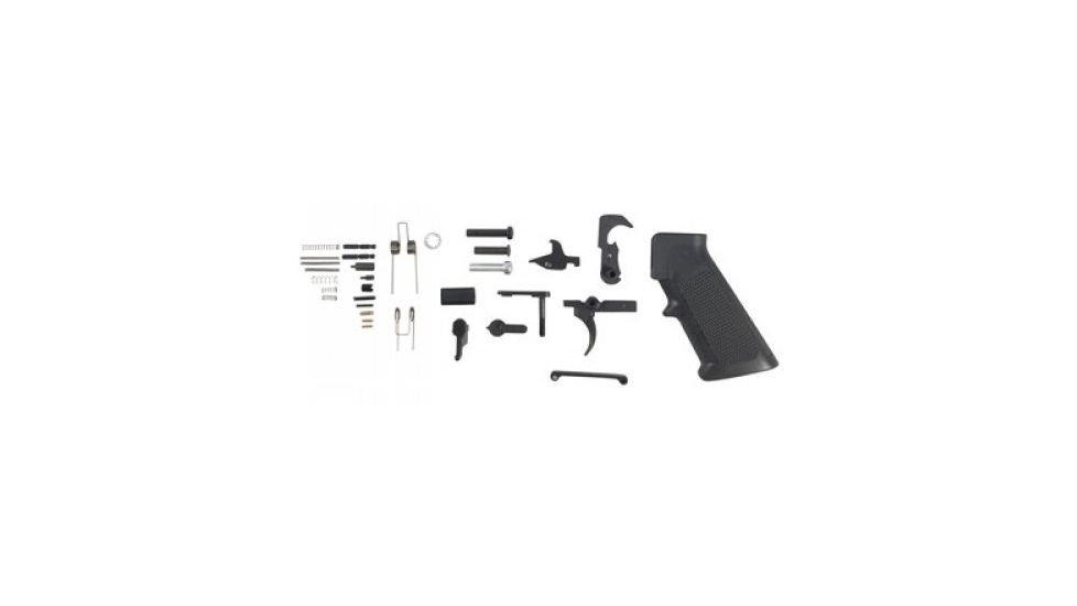 GUNTEC USA AR15 Complete Lower Parts Kit with A2 Pistol Grip, Black LPK-A2