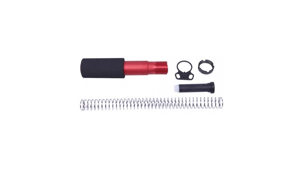 GUNTEC USA AR15 Pistol Buffer Tube Kit, Red ARPISTUBE-RED