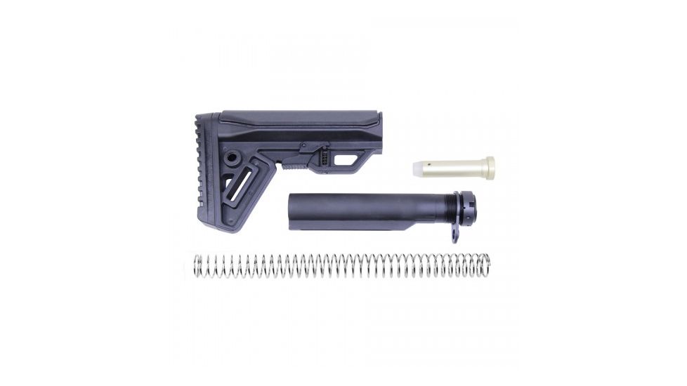 Guntec USA Gen 2 Minimalistic Lightweight Stock Set, AR-15, Buffer Tube/CAR Buffer/Spring/End Plate/Castle Nut/Butt Pad, Black MLS-G2