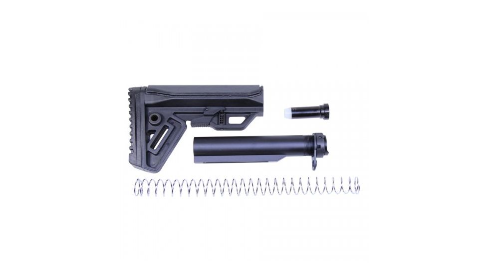Guntec USA Gen 2 Minimalistic Lightweight Stock Set, AR, .308, Buffer Tube/CAR Buffer/Spring/End Plate/Castle Nut/Butt Pad, Black MLS-G2-308, EDEMO1