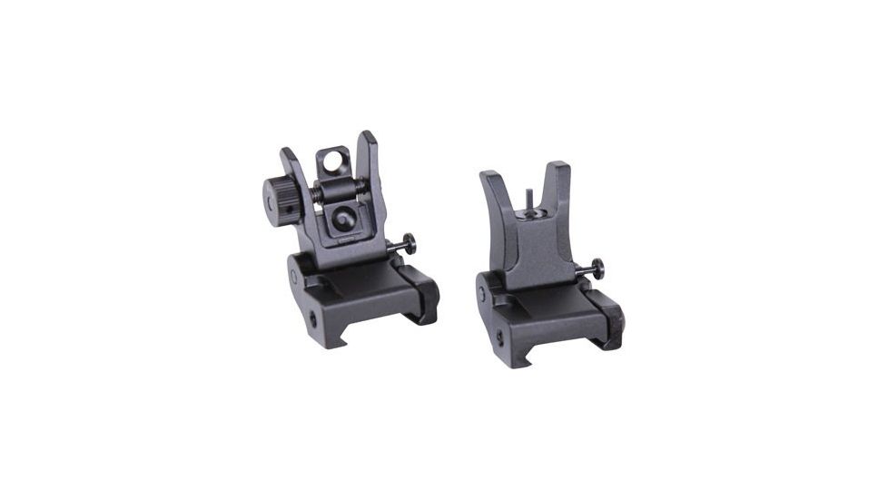 Guntec USA G2 Thin Profile Folding Iron Sight Set, Black, SIGHTSET-HK-G2