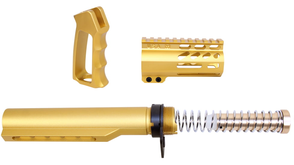 Guntec USA AR-15 M-LOK Micro Pistol Furniture Set w/ Milspec Buffer Tube