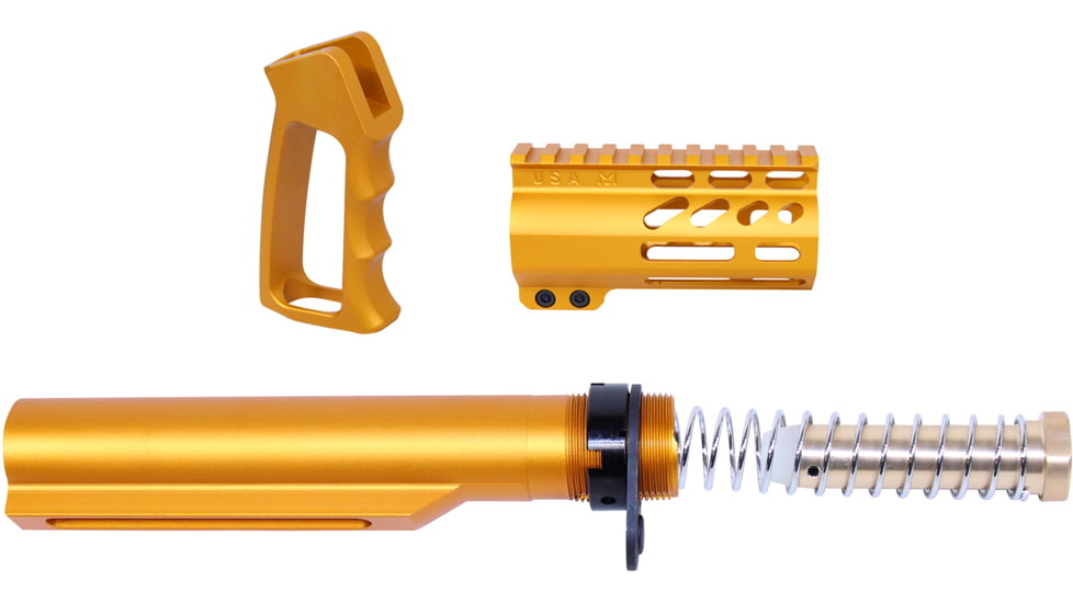 Guntec USA AR-15 M-LOK Micro Pistol Furniture Set w/ Milspec Buffer Tube