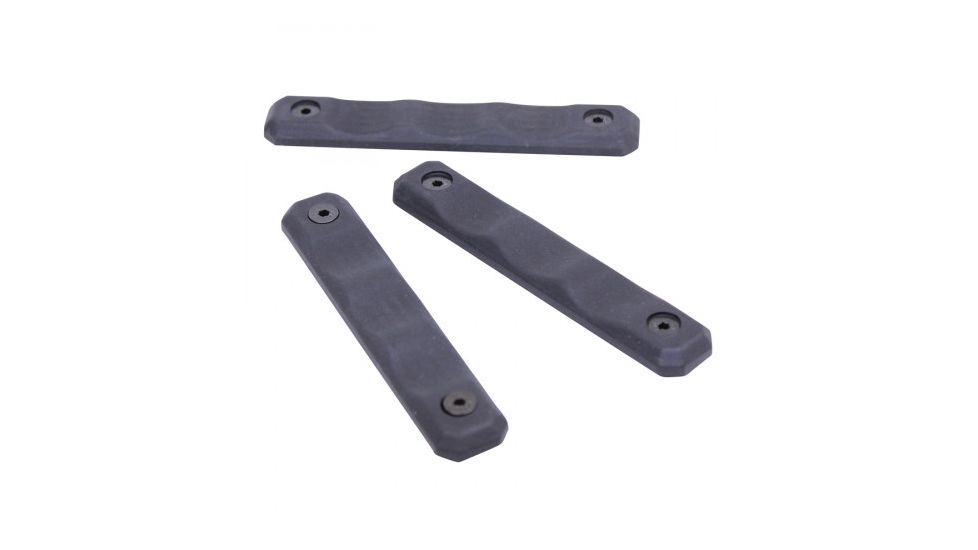 Guntec USA M-LOK Gen II Neoprene Grip Panels w/ Finger Grooves, 3 Pcs Kit, Black GT-MLK-PANEL-G2