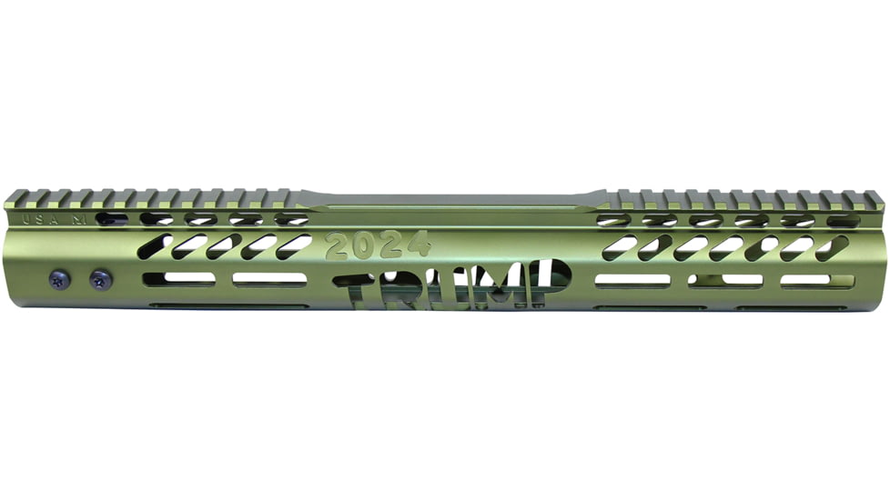 Guntec USA Limited Edition Trump Series M-LOK System Free Floating Handguard w/Monolithic Top Rail, .308 Caliber, 15in, Anodized Green, GT-15MLK-TRUMP-308-GREEN
