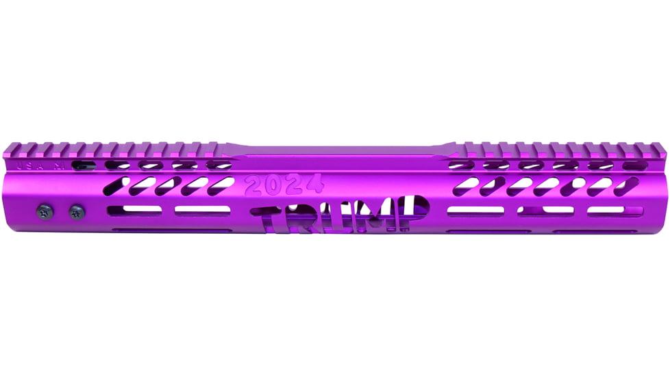 Guntec USA Limited Edition Trump Series M-LOK System Free Floating Handguard w/Monolithic Top Rail, .308 Caliber, 15in, Anodized Purple, GT-15MLK-TRUMP-308-PURPLE