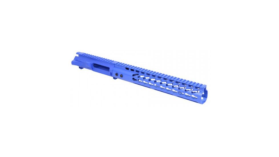 Guntec USA Stripped Upper Receiver, AR-15, .223/5.56, 12 inch Ultralight Series Keymod Handguard, Blue GT-UPPER-SET-CBLUE-12JK