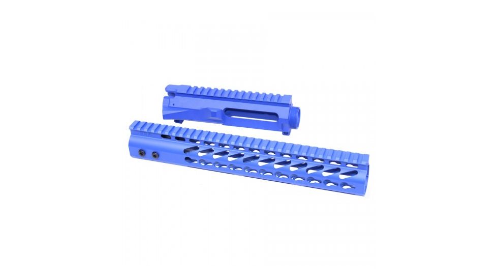 Guntec USA Stripped Upper Receiver, AR-15, .223/5.56, 12 inch Ultralight Series Keymod Handguard, Blue GT-UPPER-SET-CBLUE-12JK