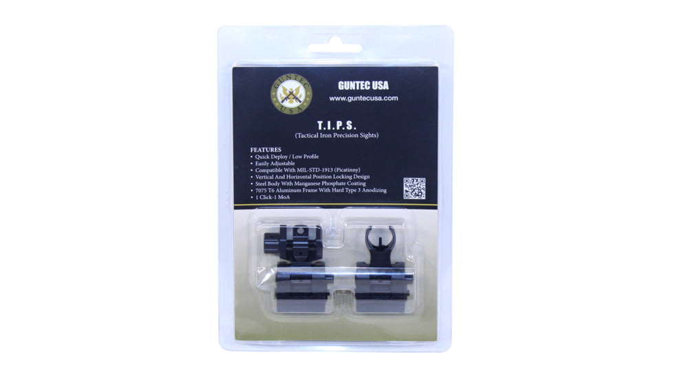 Guntec USA Tactical Iron Precision Sights, Black, GT-TIPS