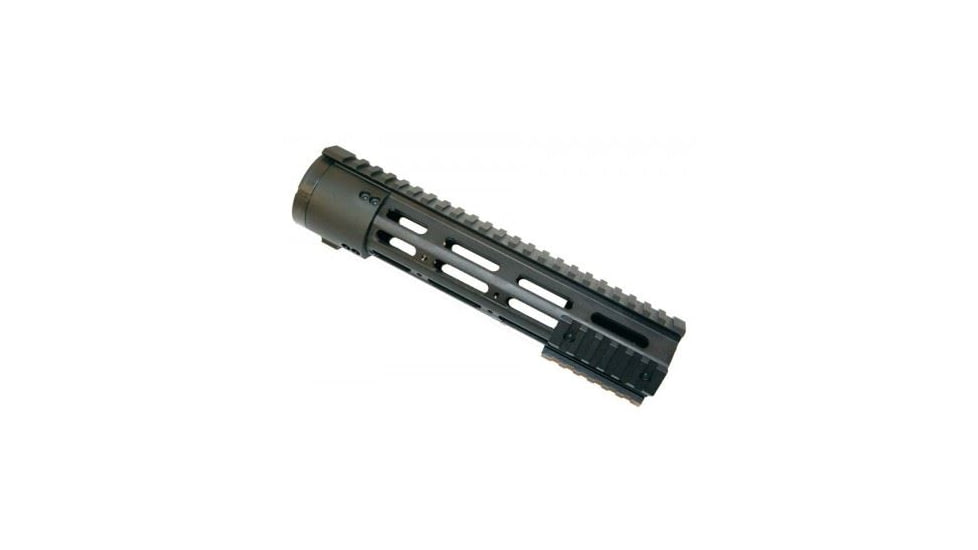 GUNTEC USA Thin Profile Free Floating Handguard w/Removable Rails Monolithic Top Rail,10in,Gen 2 Steel Barrel Nut,Anodized BA78-10-S