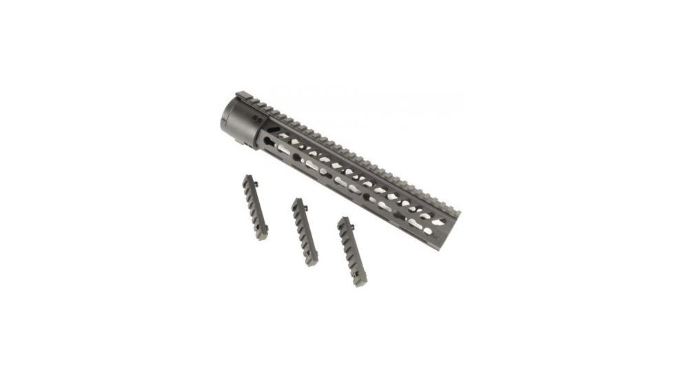 GUNTEC USA Thin Profile Free Floating Keymod Handguard w/Removable Rails Monolithic Top Rail,12in,Anodized BA79-K-12
