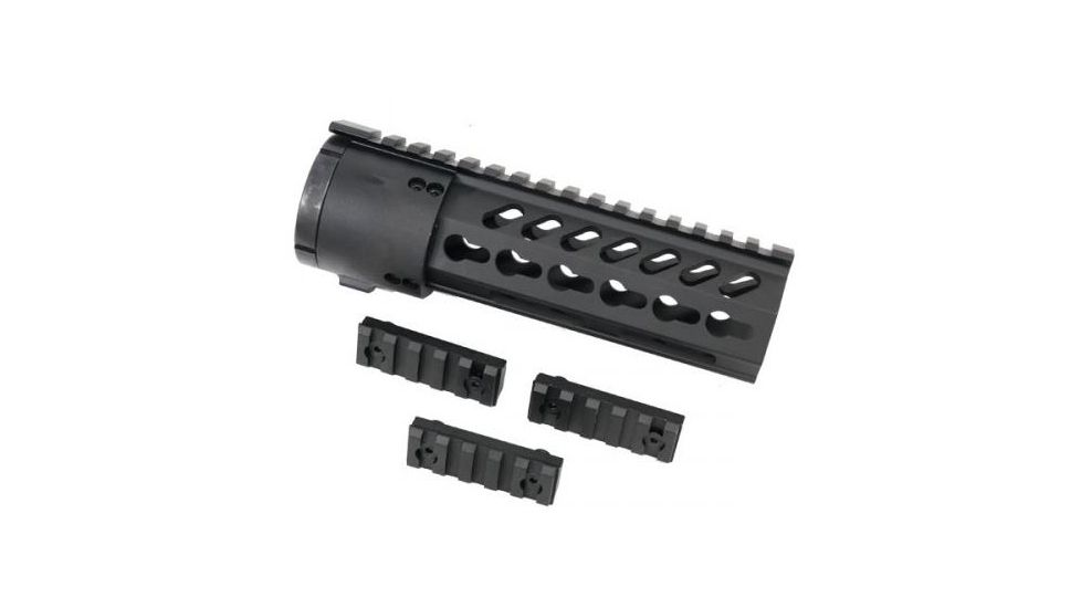 GUNTEC USA Thin Profile Free Floating Keymod Handguard w/Removable Rails Monolithic Top Rail,7in,Anodized BA79-K-7