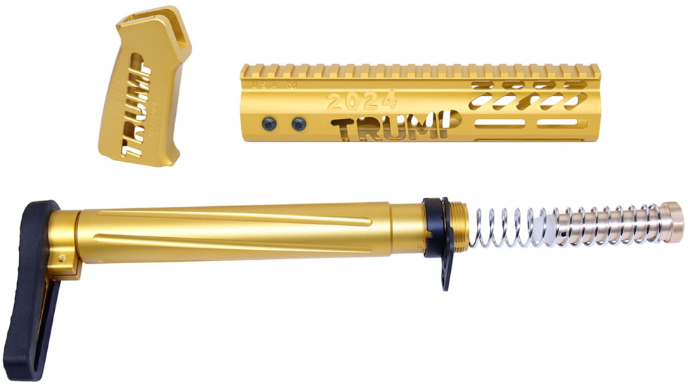 Guntec USA Trump Series Airlite Limited Edition AR-15 Furniture Set, Anodized Gold, TRUMP-SET-AIRLITE-9HG-GOLD