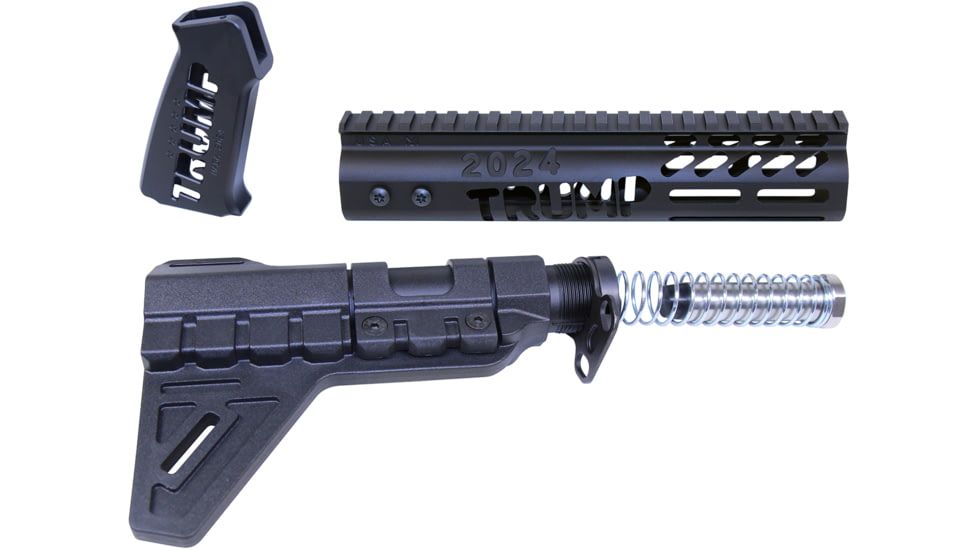 Guntec USA Trump Series Limited Edition AR-15 Pistol Furniture Set w/Brace, Anodized Black, TRUMP-PIS-SET-PB-BLACK