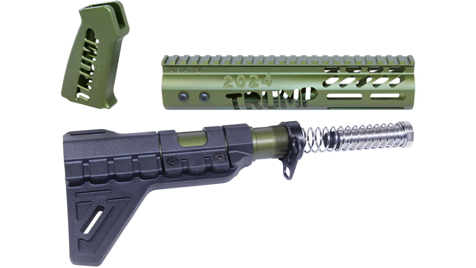 Guntec USA Trump Series Limited Edition AR-15 Pistol Furniture Set w/Brace, Anodized Green, TRUMP-PIS-SET-PB-GREEN