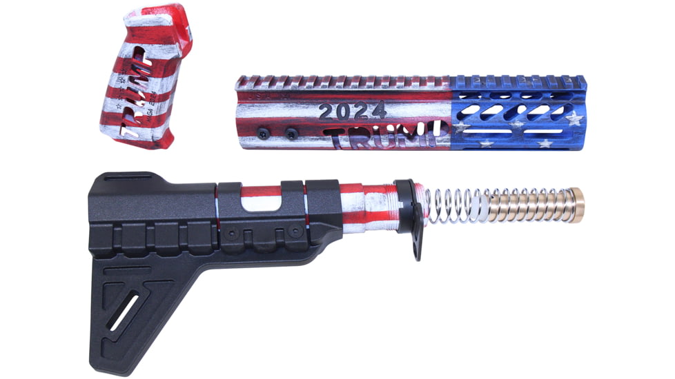 Guntec USA Trump Series Limited Edition AR-15 Pistol Furniture Set w/Brace, Cerakote, TRUMP-PIS-SET-PB-USA