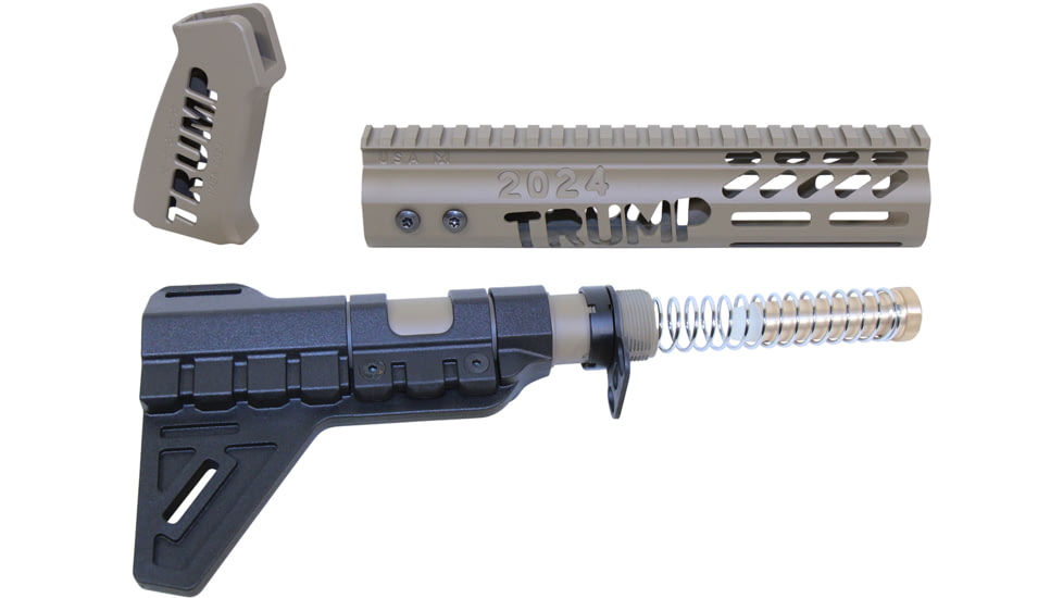 Guntec USA Trump Series Limited Edition AR-15 Pistol Furniture Set w/Brace, Flat Dark Earth, TRUMP-PIS-SET-PB-FDE