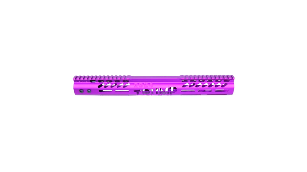 Guntec USA Trump Series Limited Edition M-LOK System Free Floating Handguard w/ Monolithic Top Rail, 15in, Anodized Purple, GT-15MLK-TRUMP-PURPLE