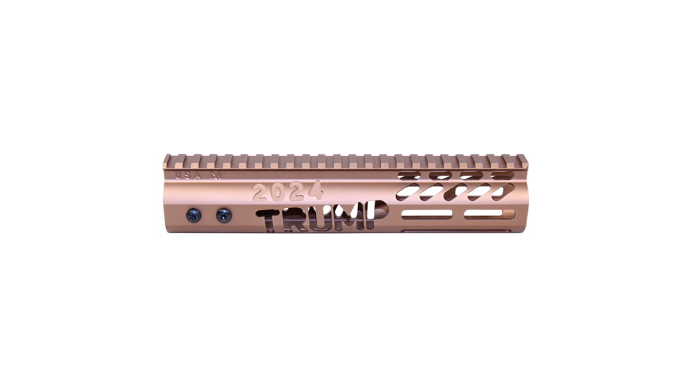 Guntec USA Trump Series Limited Edition M-LOK System Free Floating Handguard w/ Monolithic Top Rail, 9in, Anodized Bronze, GT-9MLK-TRUMP-BRZ