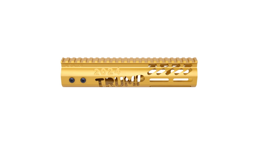 Guntec USA Trump Series Limited Edition M-LOK System Free Floating Handguard w/ Monolithic Top Rail, 9in, Anodized Gold, GT-9MLK-TRUMP-GOLD