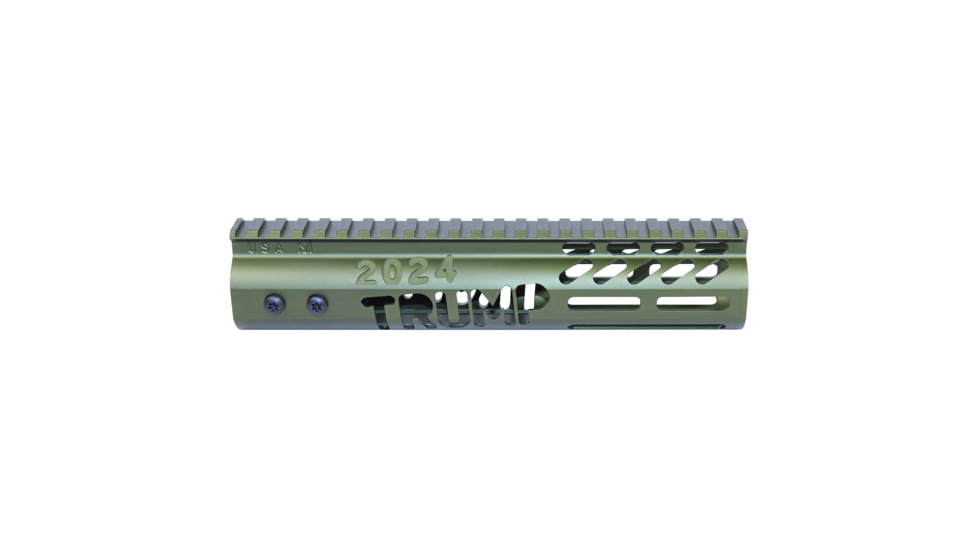 Guntec USA Trump Series Limited Edition M-LOK System Free Floating Handguard w/ Monolithic Top Rail, 9in, Anodized Green, GT-9MLK-TRUMP-GREEN