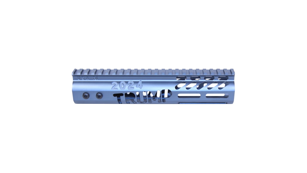 Guntec USA Trump Series Limited Edition M-LOK System Free Floating Handguard w/ Monolithic Top Rail, 9in, Anodized Grey, GT-9MLK-TRUMP-GREY
