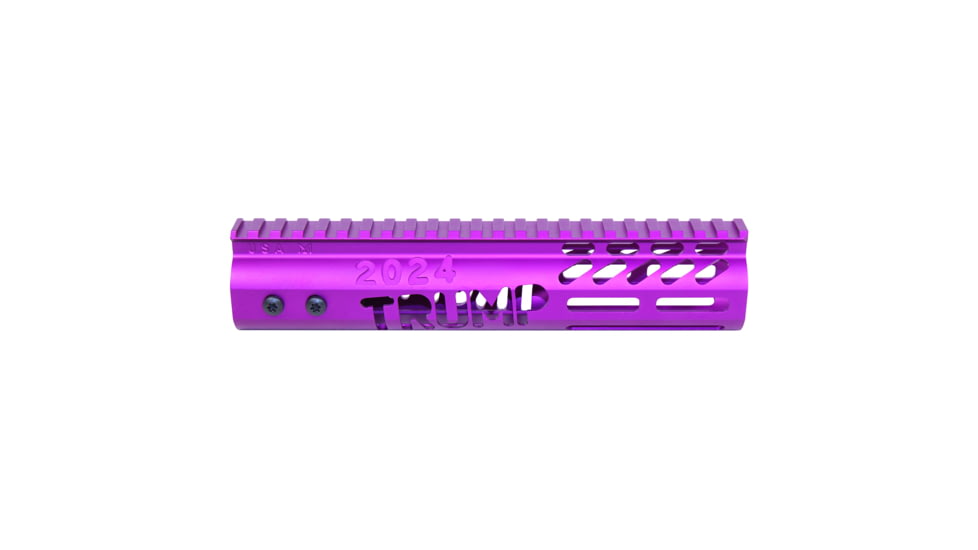 Guntec USA Trump Series Limited Edition M-LOK System Free Floating Handguard w/ Monolithic Top Rail, 9in, Anodized Purple, GT-9MLK-TRUMP-PURPLE