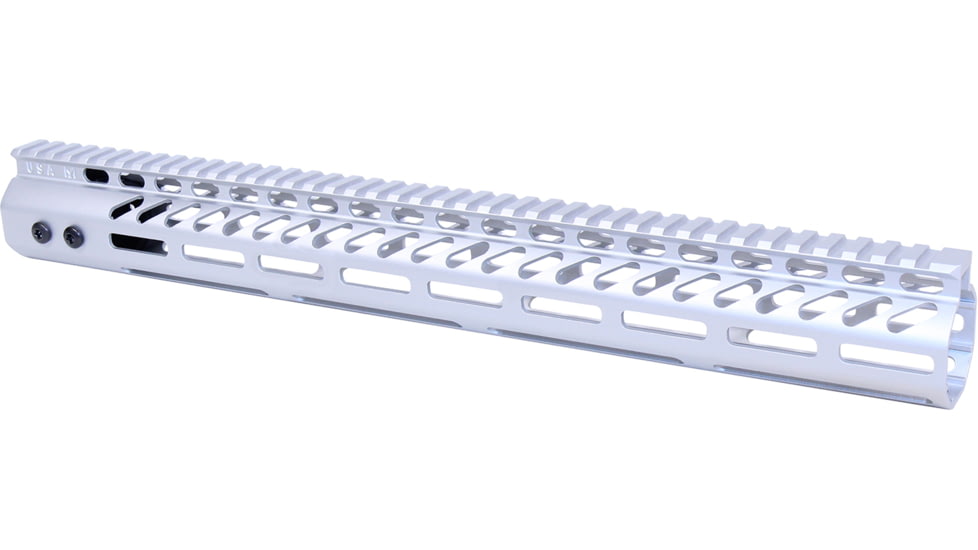 Guntec USA Ultra Lightweight Thin M-LOK Free Floating Handguard w/ Monolithic Top Rail, .308 Caliber, 16.5in, Anodized Clear, GT-16.5MLK-308-CLEAR