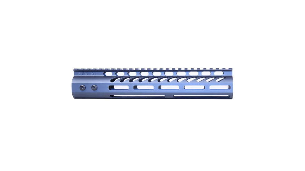 Guntec USA Ultra Lightweight Thin M-LOK System Free Floating Handguard w/Monolithic Top Rail, 10in, Grey, GT-10MLK-GREY