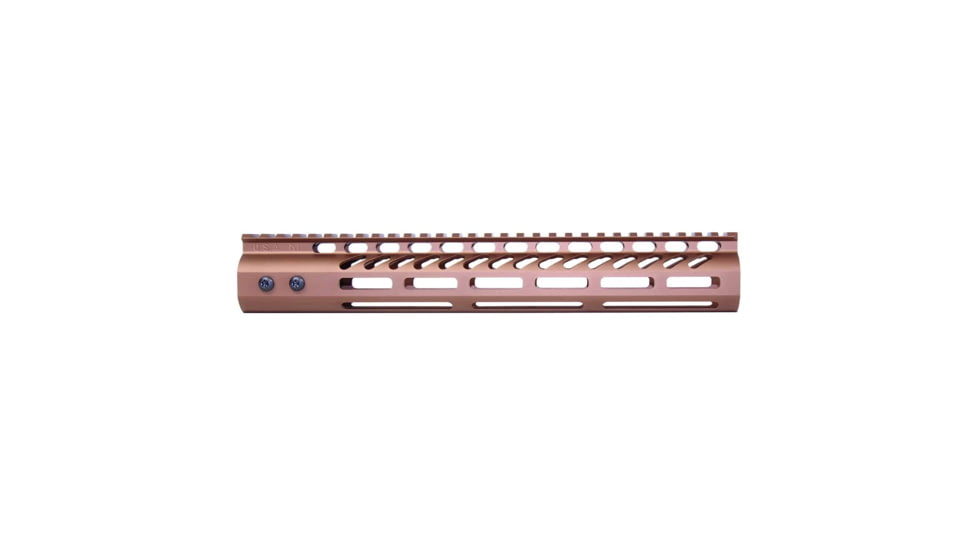 Guntec USA Ultra Lightweight Thin M-LOK System Free Floating Handguard w/Monolithic Top Rail, 12in, Bronze, GT-12MLK-BRZ