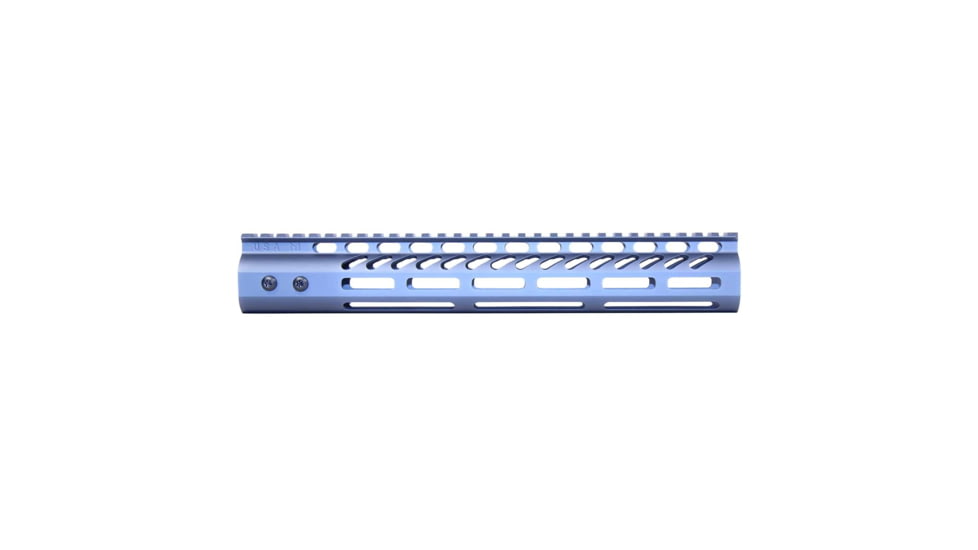 Guntec USA Ultra Lightweight Thin M-LOK System Free Floating Handguard w/Monolithic Top Rail, 12in, Grey, GT-12MLK-GREY