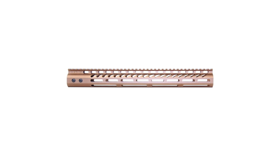 Guntec USA Ultra Lightweight Thin M-LOK System Free Floating Handguard w/Monolithic Top Rail, 15in, Bronze, GT-15MLK-BRZ