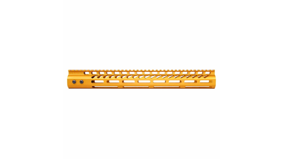 Guntec USA Ultra Lightweight Thin M-LOK System Free Floating Handguard w/Monolithic Top Rail, 15in, Orange, GT-15MLK-ORANGE