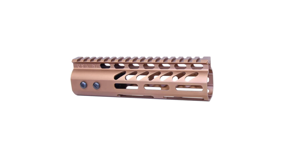 Guntec USA Ultra Lightweight Thin M-LOK System Free Floating Handguard w/Monolithic Top Rail, 7in, Bronze, GT-7MLK-BRZ